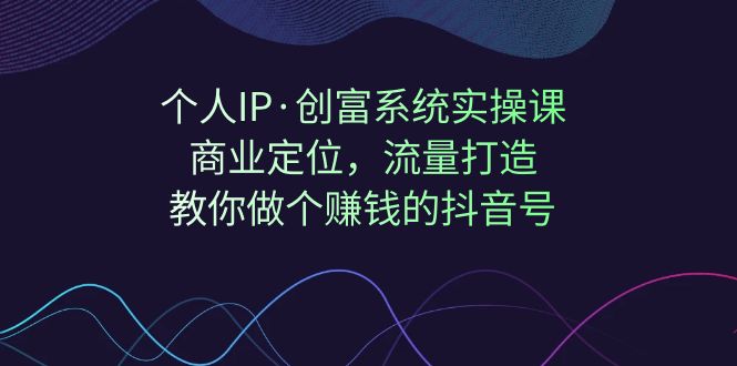 个人IP·创富系统实操课：商业定位，流量打造，教你做个赚钱的抖音号-测试站-蛙言